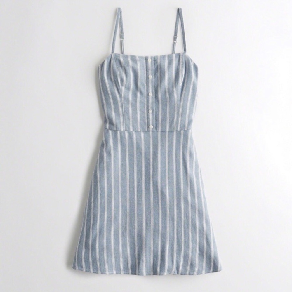 Hollister blue button down dress